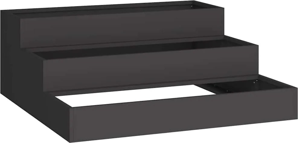 vidaXL Vază pentru Grădină Negru 90 x 90 x 35 cm Oțel laminat la rece