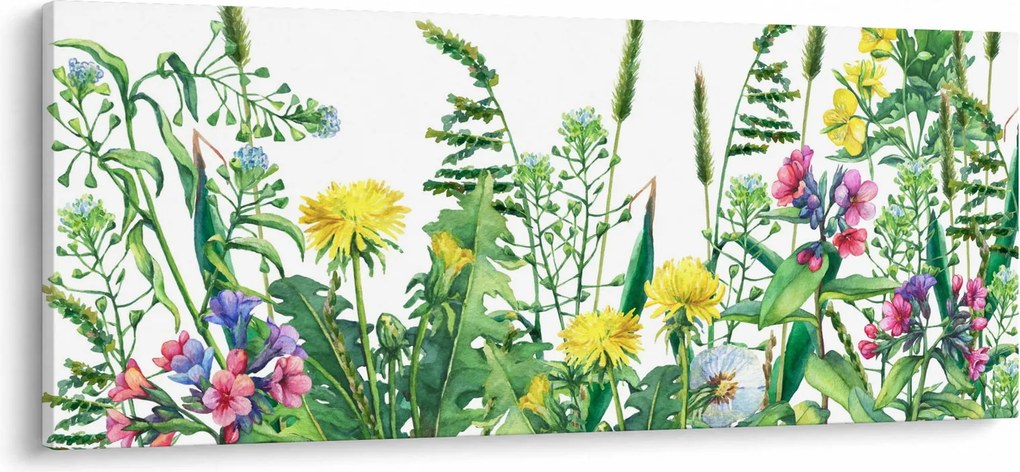 Tablou - Flori de pajiște pictate (120x50 cm)