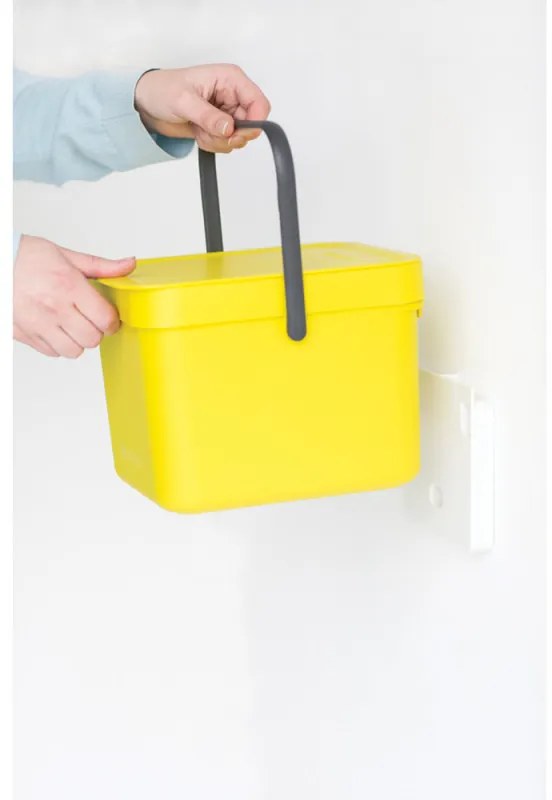 Cos de gunoi colectare selectiva Brabantia Sort&Go 648974, 6 l, Maner, Montabil pe perete, Gri inchis