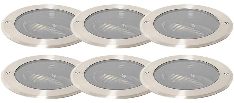 Set de 6 spoturi îngropate din oțel AR111 reglabile IP65 - Delux Honey
