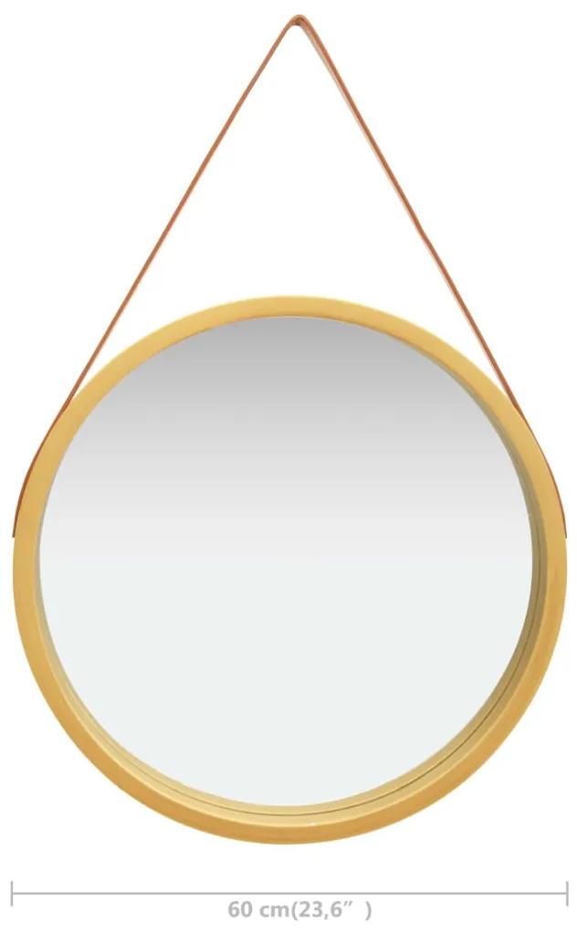 Oglinda de perete cu o curea, 60 cm, auriu 1, Auriu,    60 cm
