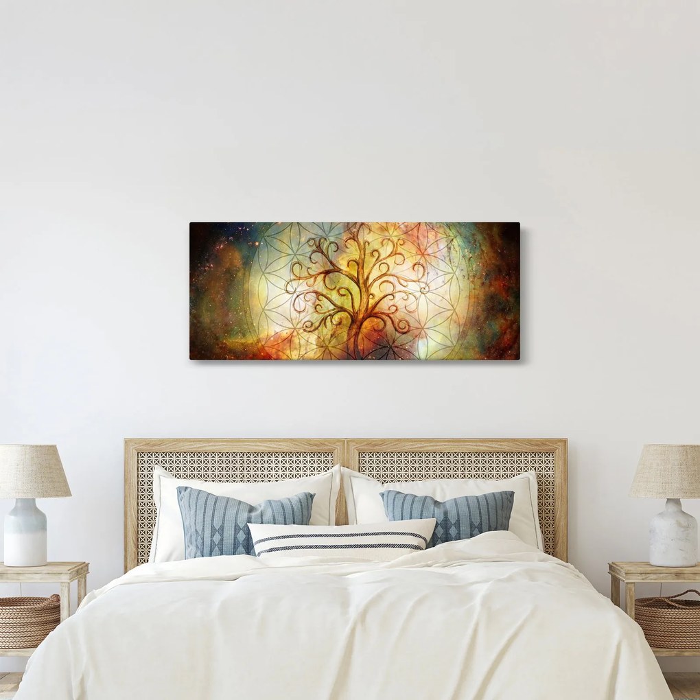Tablou abstract cu copac (120x50 cm)