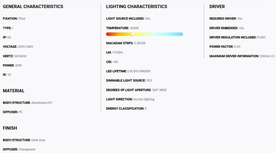 Stalp LED iluminat exterior simetric 360º wide IP65 RUSH 80cm 3000K CASAMBI