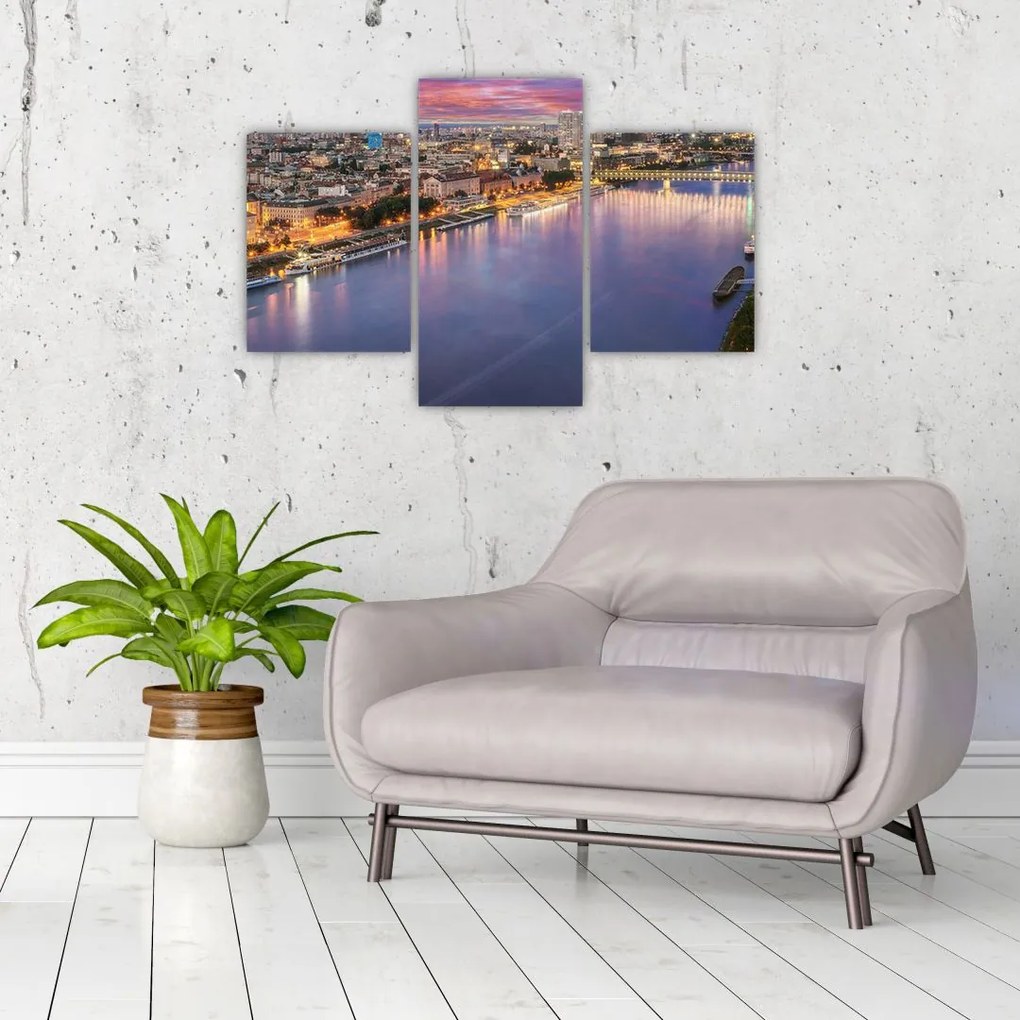 Tablou cu orașul Bratislava cu râu (90x60 cm)