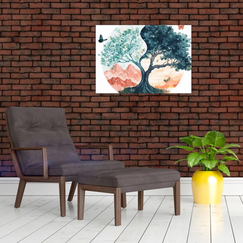 Tablou – Arbore acvarelă plin de viață (70x50 cm)