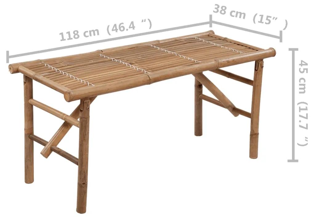 Banca de gradina pliabila cu perna, 118 cm, bambus Antracit, 120 x 50 x 4 cm, 1, Antracit