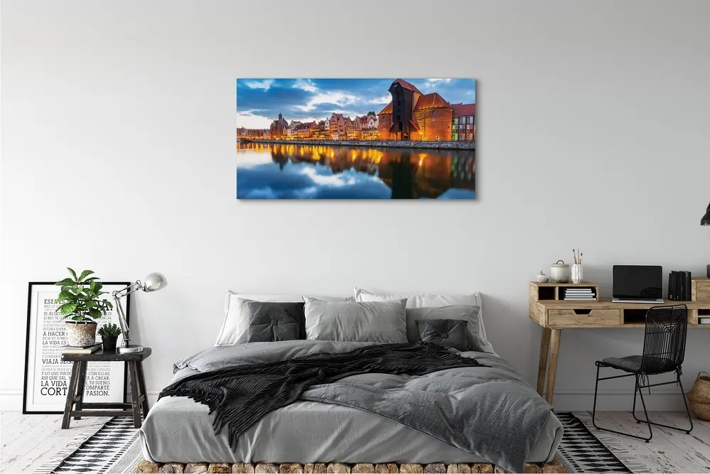 Tablouri canvas clădiri fluviale Gdańsk