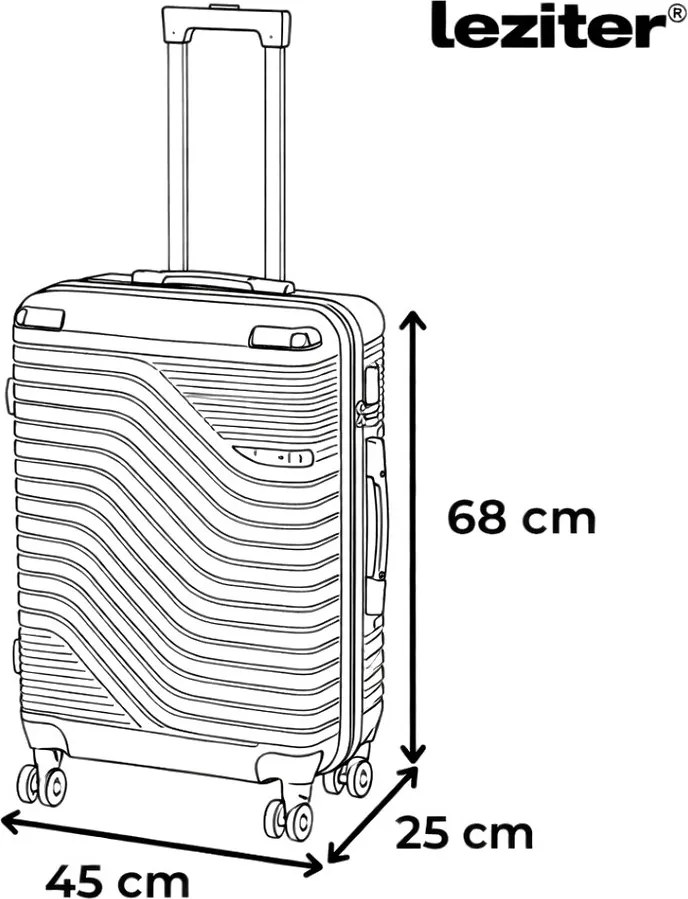 Valiză medie TravelLux Urban cu hardtop 42x65x24 cm neagră