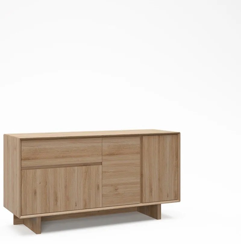 Comodă în culoare naturală cu aspect de lemn de stejar 146x76x45 cm Carpi – Marckeric