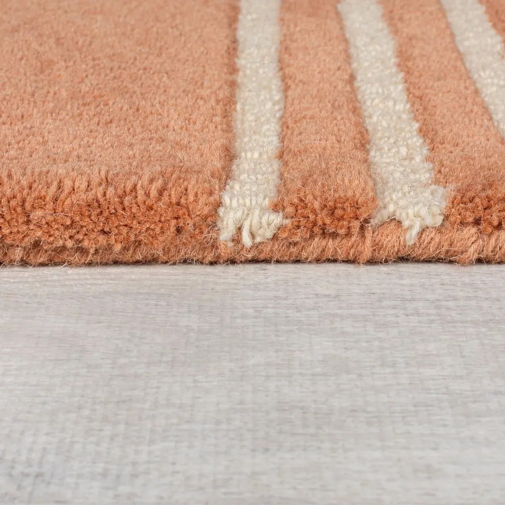 Covor teracotă țesut manual din lână 120x180 cm Lozenge Terracotta – Flair Rugs
