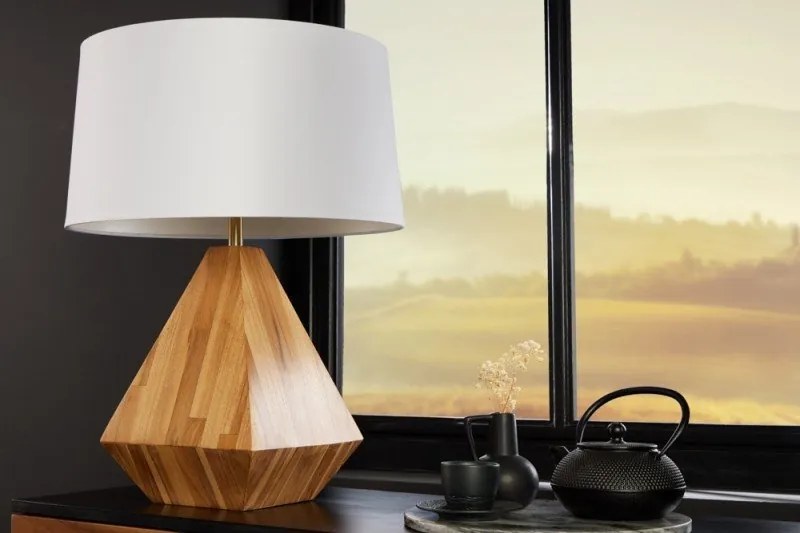 Veioza, Lampa de masa cu baza din lemn Diamond 60cm