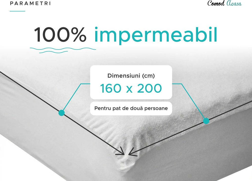 Protector de saltea impermeabil din frote GUARD 160 x 200 cm