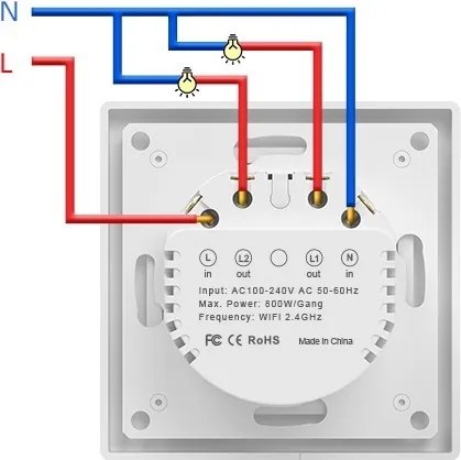 Immax NEO 07550L - Întrerupător SMART cu 2 butoane 230V