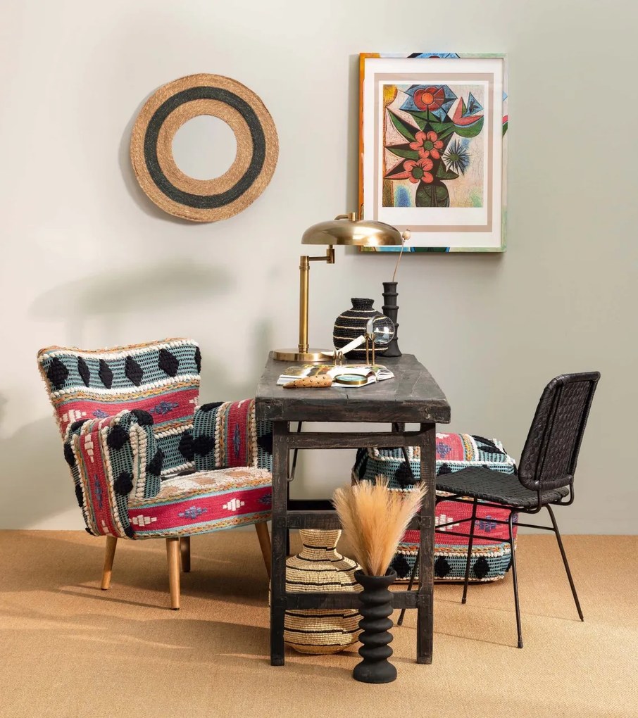 Set 2 lupe decorative din rasina si alama pe postativ Horn