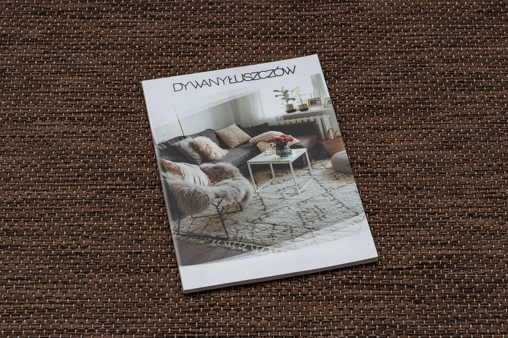 Covor SISAL SION cerc A5165A Melanj țesute plate maro