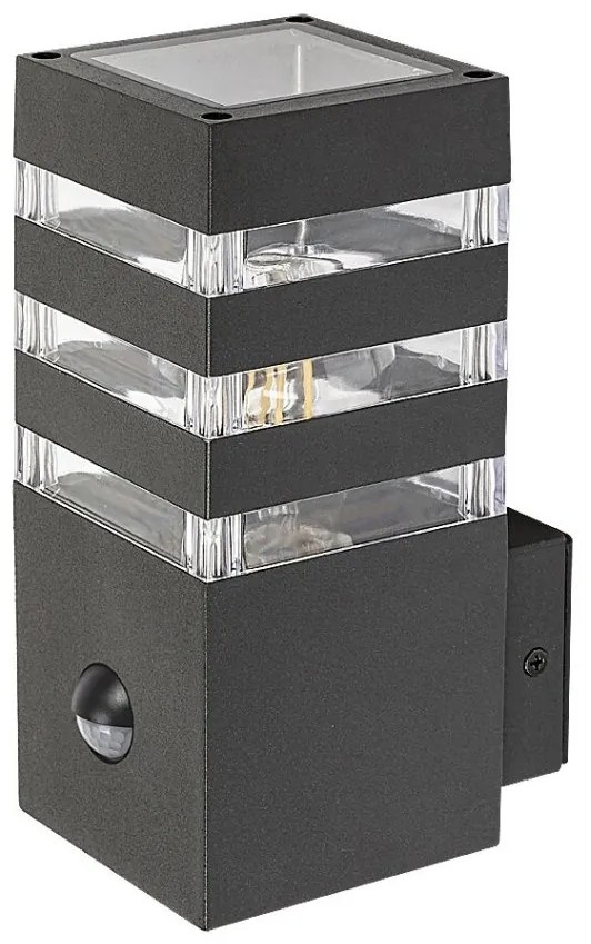 Aplica cu senzor de miscare pentru iluminat exterior design modern IP44 Ankara antracit