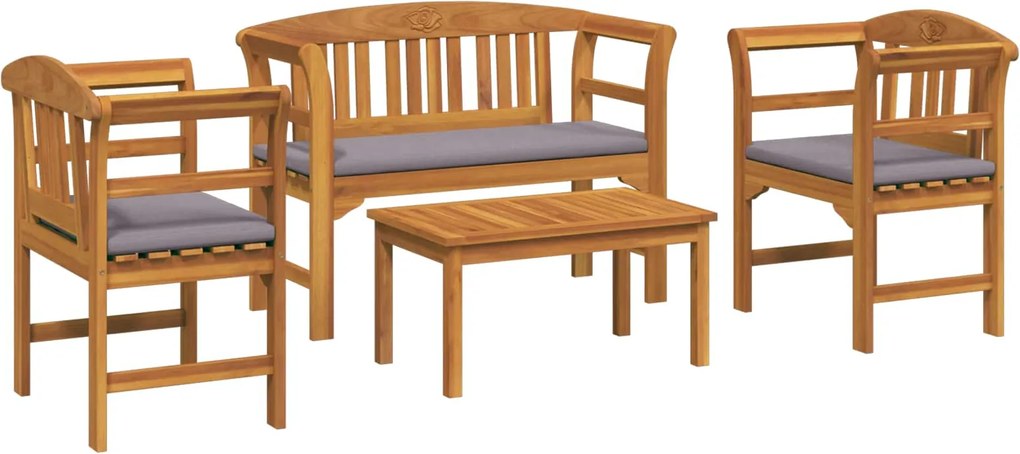 vidaXL Set de lounge cu trandafir de grădină cu pernă 4 pcs