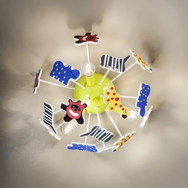 Plafonieră pentru copii Redo 04-514 SAFARI 3xE14/3W/230V d. 41 cm colorat