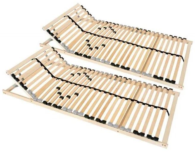 Set de 2 somiere reglabile Coemo, lemn masiv, 8 x 90 x 200 cm