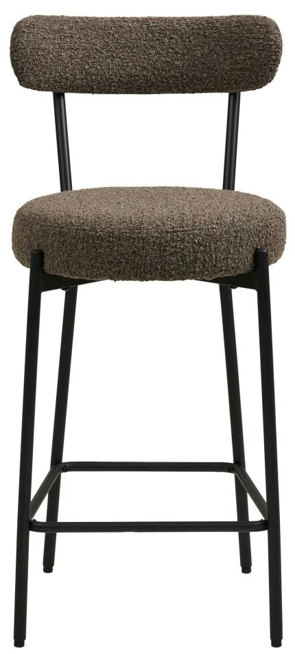 Taburet de bar Badalona, taburet, maro, picioare negre