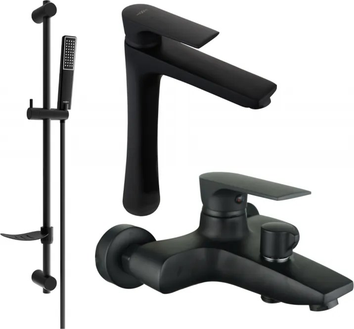 Mexen Axel DF72 set pentru cadă, negru 73813DF72-70