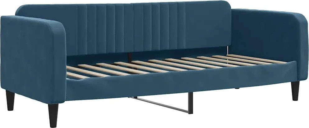 vidaXL Pat de zi, albastru, 80x200 cm, catifea