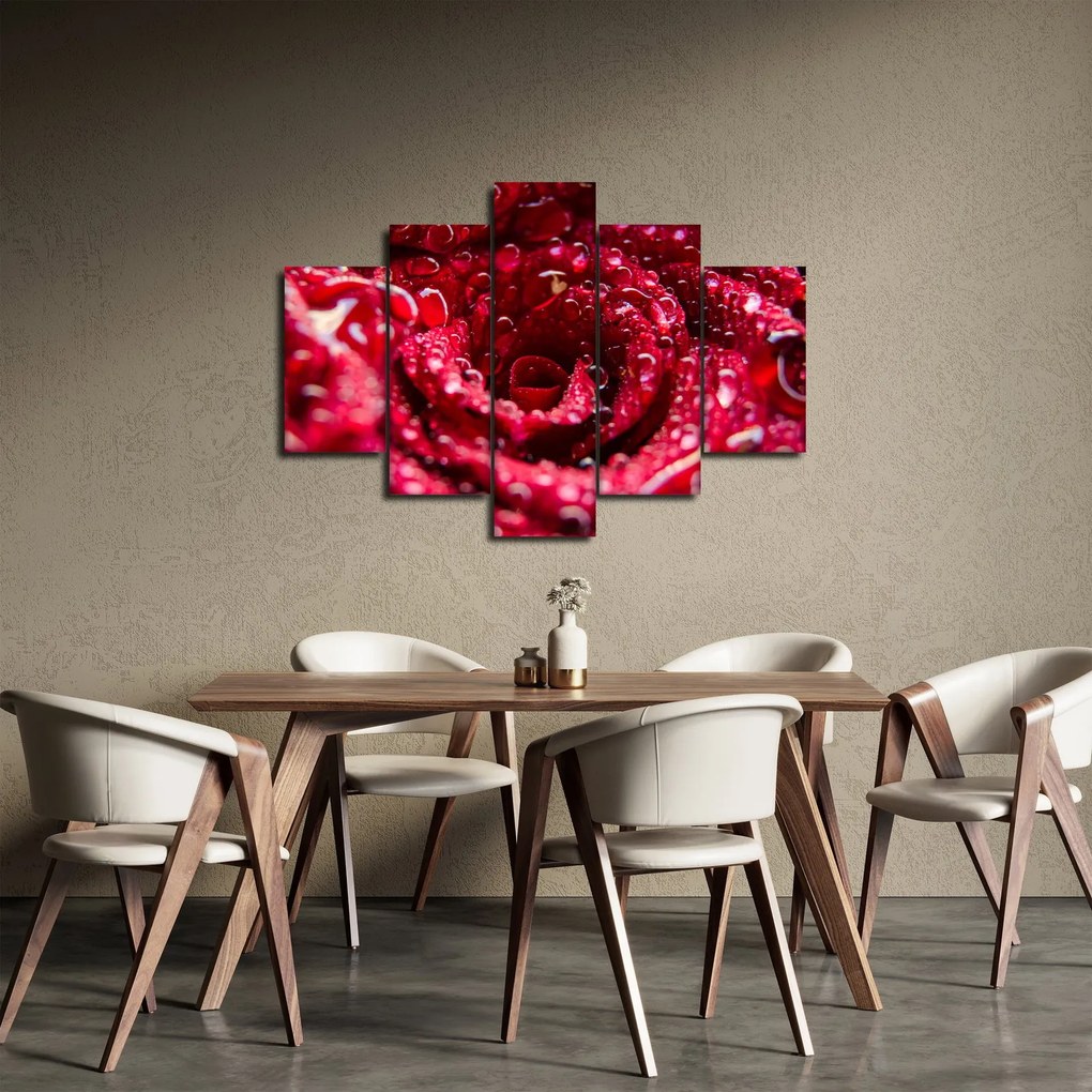 Tablou cu floarea trandafirului roșu (150x105 cm)
