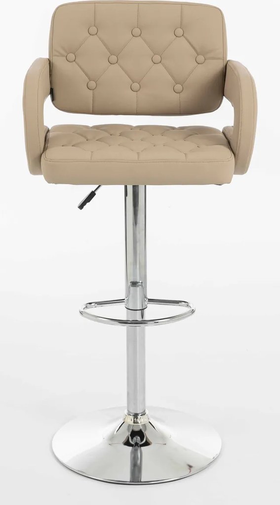 HR8403W Scaun Crem Piele Ecologica Premium Soft cu Bază Cromata