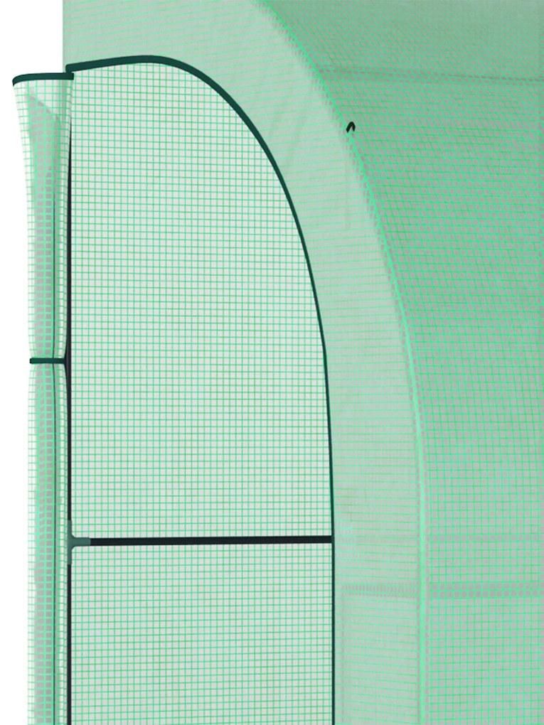 Outsunny Sera, Sera de gradina cu acoperire din plastic, rezistenta la UV, 3 etaje, Usi cu fermoar, Verde | Aosom Romania