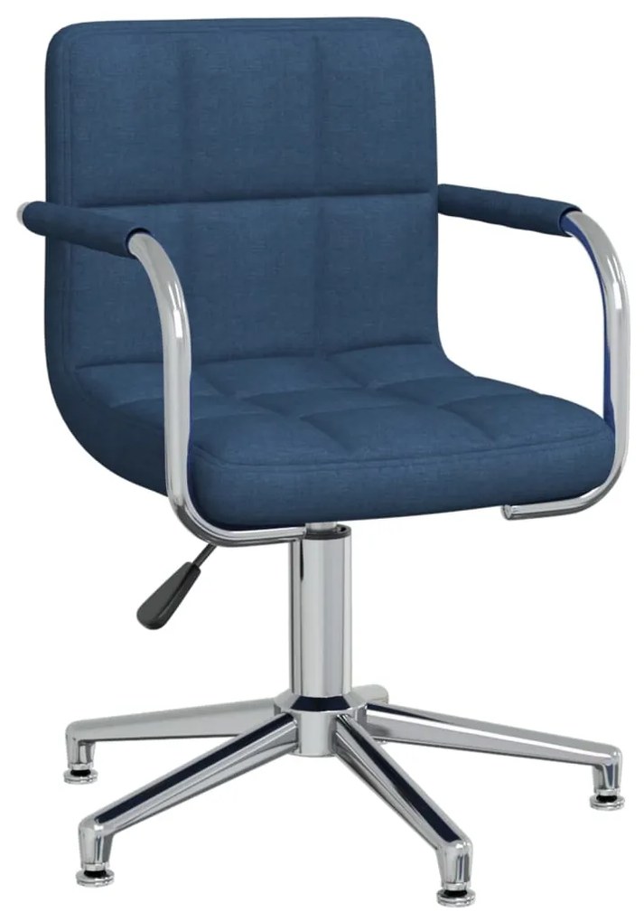 vidaXL Scaun de bucătărie pivotant, albastru, material textil