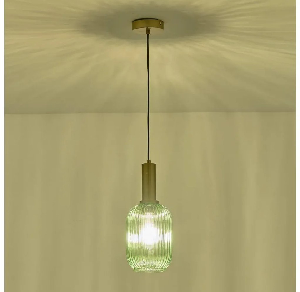 Lustră pe cablu 1xE27/15W/230V verde 13 cm