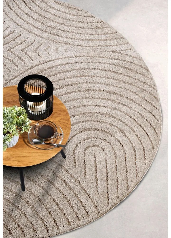 Covor bej rotund ø 160 cm Panglao New York Taupe – Elle Decoration