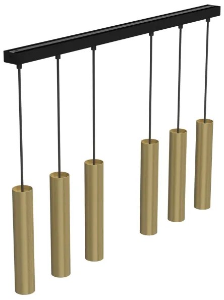 Lustră pe cablu RAITO 6xGU10/8W/230V alamă