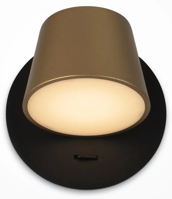 Aplica LED de perete design modern Pixel negru, alama