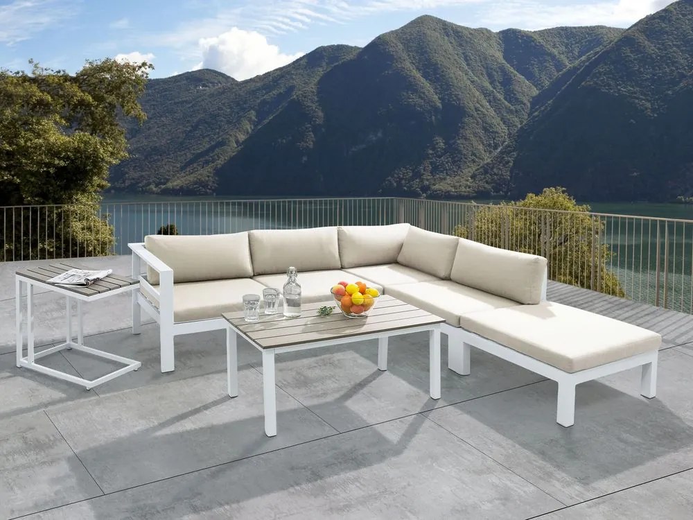 Set mobilier de grădină Mesza (Alb + bej). 1081373