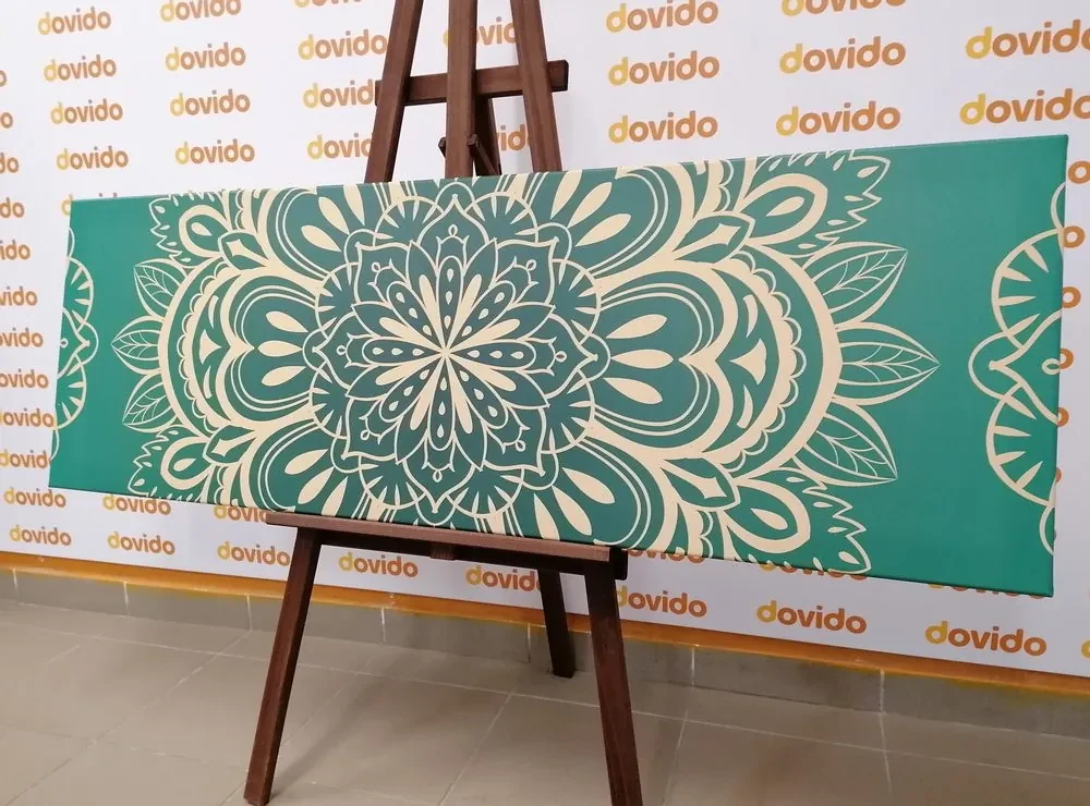 Tablou Mandala pe un fundal turcoaz