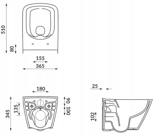 Cersanit S701-405-ECO - Vas WC suspendat CITY cu capac, ceramică, alb