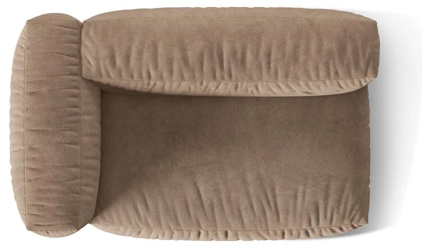 Modul pentru canapea modulară maro deschis cu tapițerie din catifea (cu colț pe partea stângă) Martina – Micadoni