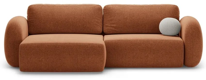 Colțar cărămiziu extensibil/cu spațiu de depozitare cu tapițerie din chenille Tonale – Cosmopolitan Design