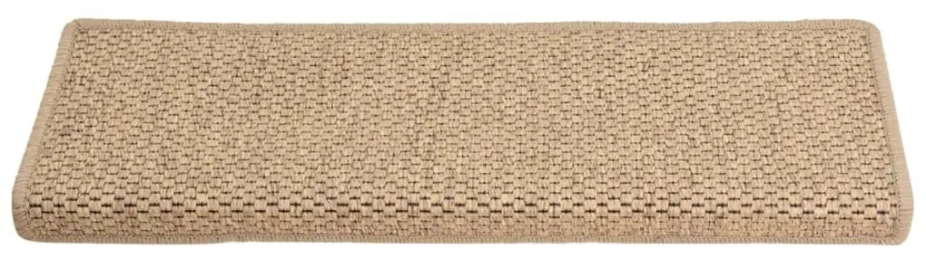 Covorase scari autoadezive 15 buc nisipiu 65x25 cm aspect sisal 15, Nisip, 65 x 25 cm