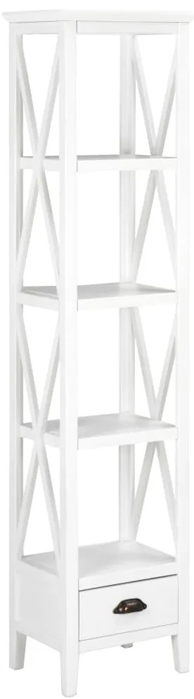 280034 vidaXL Bibliotecă cu 1 sertar, alb, 40x30x170 cm, MDF