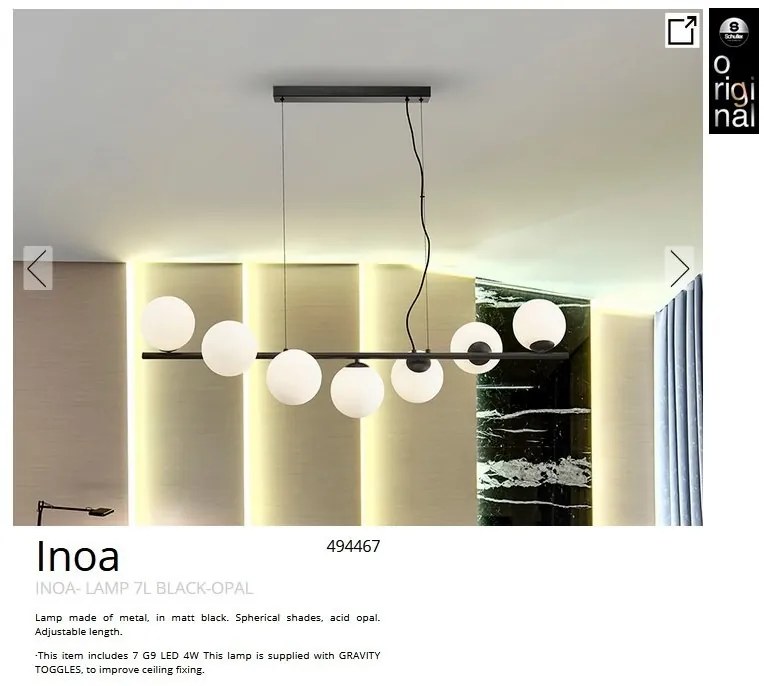 Lustra suspendata design modern Inoa negru/alb
