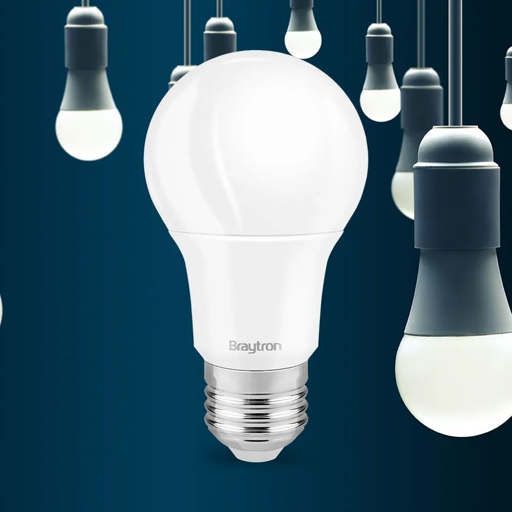 Bec LED 9W(60W) Braytron, A60, E27, dimabil, lumina rece (6500 K), clasa energetica F