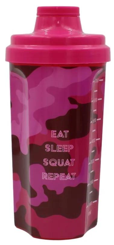 Shaker Eat Sleep Squat Repeat culoarea roz 700ml