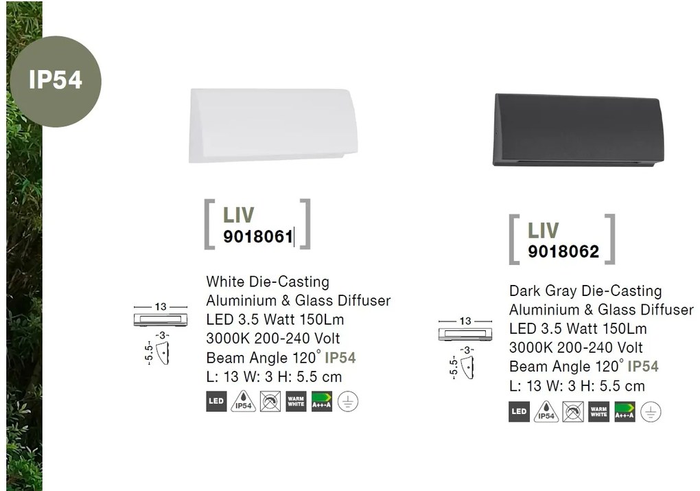 Mini Aplica LED ambientala pentru iluminat exterior IP54 LIV neagra
