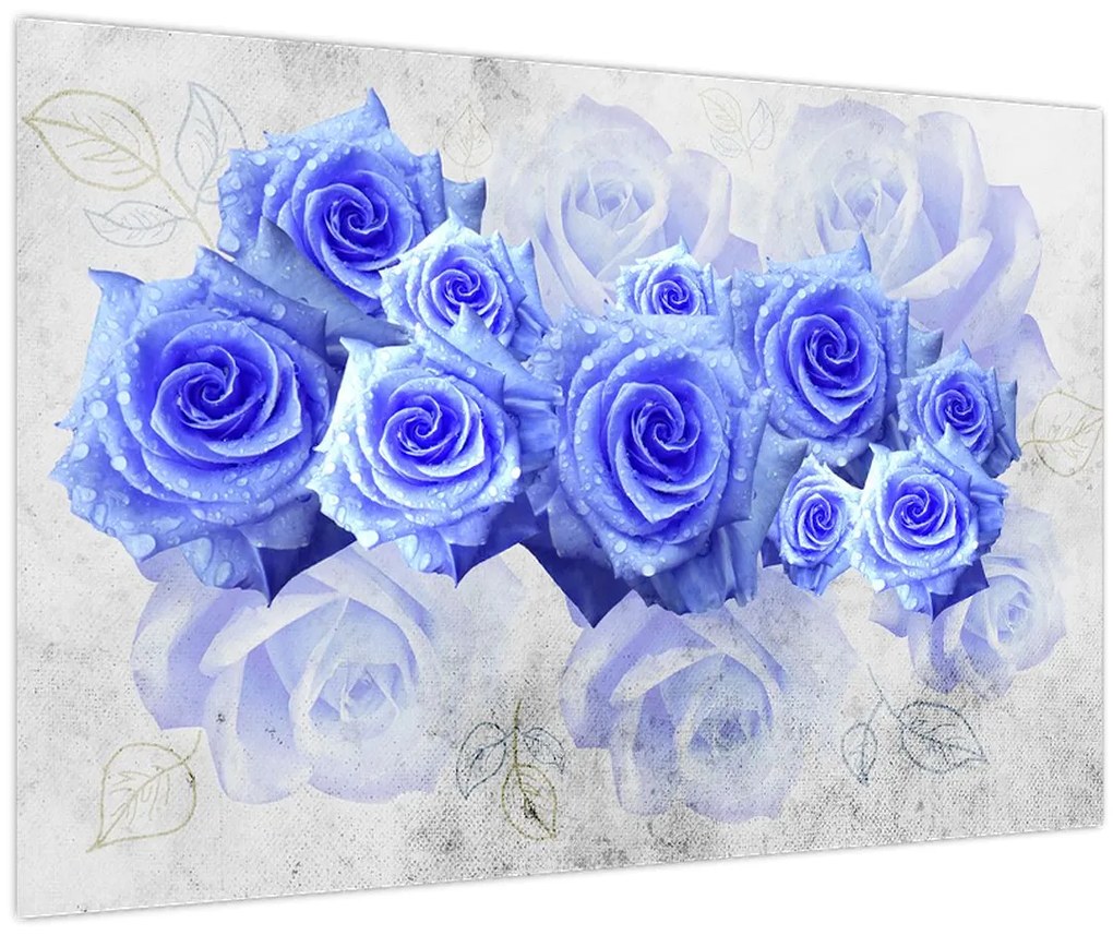 Tablou - Trandafiri albaștri (90x60 cm)