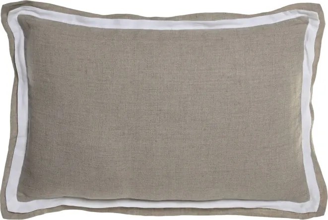 Pernă decorativă din in natural, 60 x 40 cm, 500 g, bej natural, husă cu fermoar, „Linen Cushion"