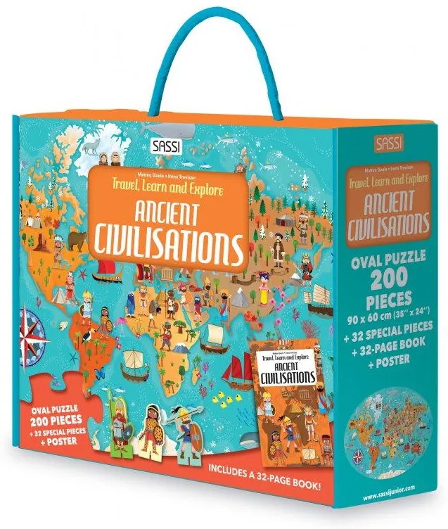 CUNOASTE SI EXPLOREAZA - PUZZLE CIVILIZATII ANTICE (200 PIESE) - SASSI (978-88-303-0913-5)
