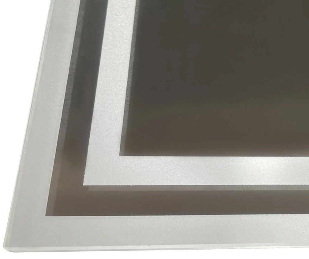 kleankin Miroir de salle de bain rectangulaire mural lumineux LED horizontal ou vertical, 100 x 60 cm | Aosom Romania