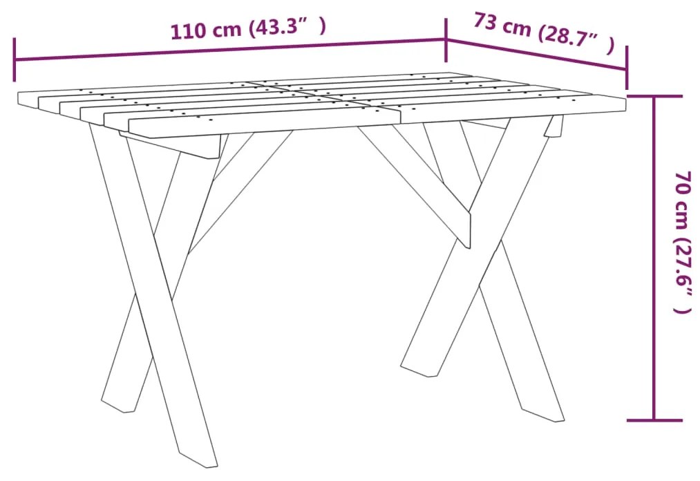Set mobilier de gradina, 3 piese, lemn de pin tratat